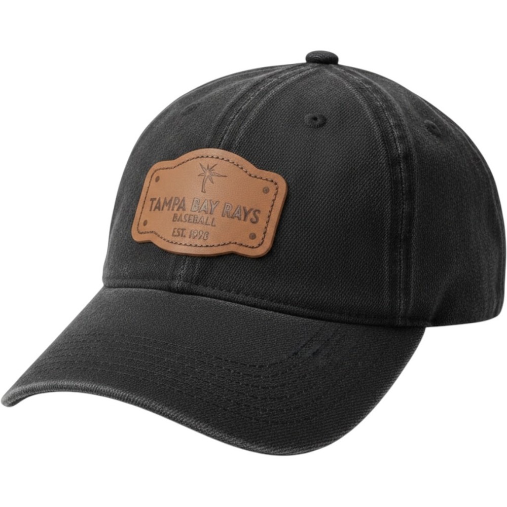 Melonwear Tampa Bay Rays Baseball Cap Black Denim Cotton Strapback Hat Mens